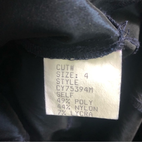 Tadashi Shoji Navy Taffeta Collard Sleeveless Cocktail Dress, size 4 - Picture 8 of 12